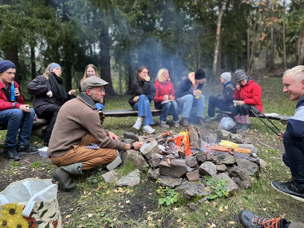 Community campfire gathering